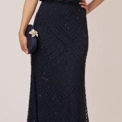 Women's Adrianna Papell Navy Dress size 4 (Prom Bridesmaid Wedding)