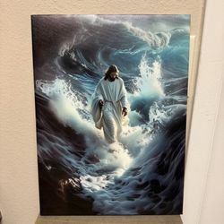 Jesus Walking on Water Frame Canvas Art