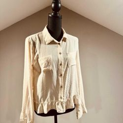 Small Beige Button Up Blouse