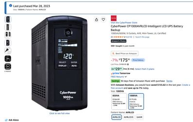 Cyber Power 1000VA needs new battery UPS