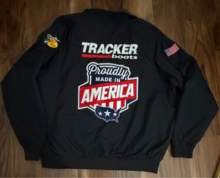 Bass Pro Shops Tracker Boats Johnny Morris Rare Mens Jacket XL Proudly AMERICAN