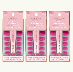 3 Of L.A Girl OH SO SHINY NAIL TIPS - WILDEST DREAM