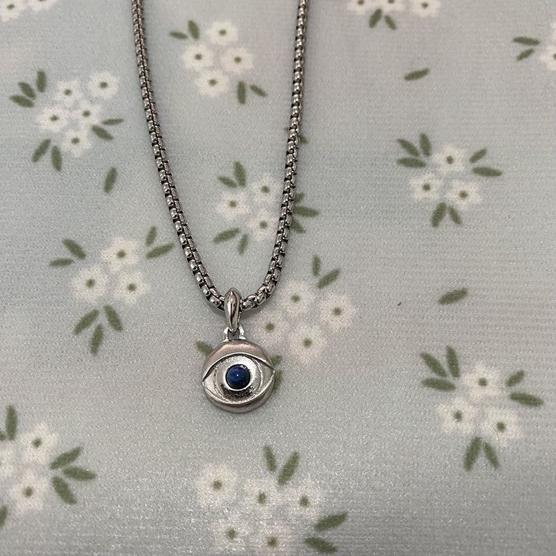 David Yurman Eye Pendant Necklace With A Blue Gemstone In Sterling Silver