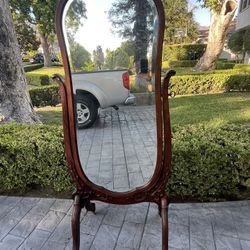 Antique Oak Chevel Mirror