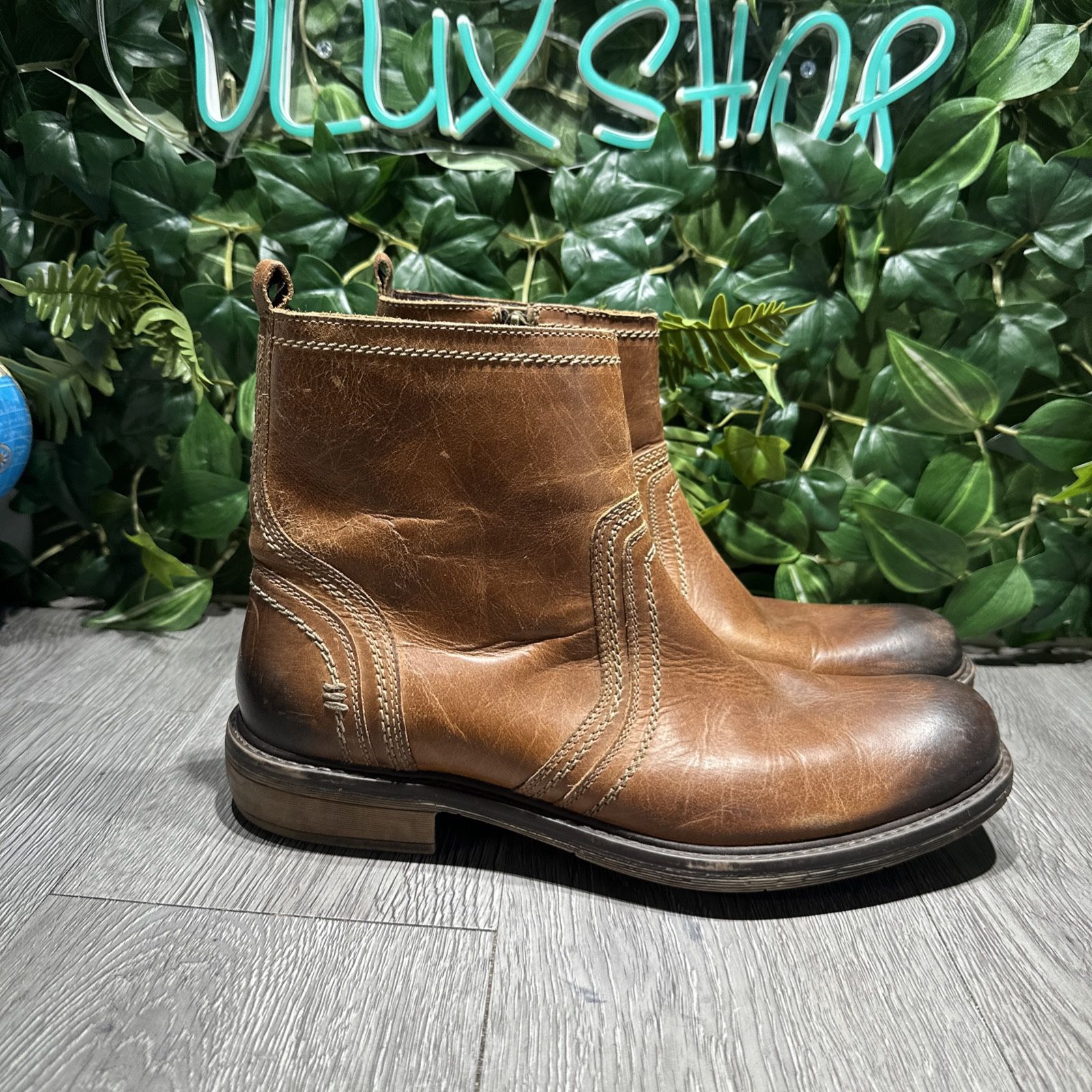 ROAN by Bed Stu Men's Suede Chelsea Boots Western Riding Cowboy Brown Size 10