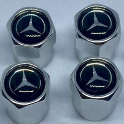 MERCEDES BENZ Silver Valve Stem Caps