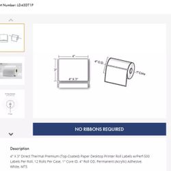 4”x3” Direct Thermal Label LD43DT1P (96 Rolls)