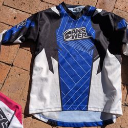 Youth Answer Racing Jersey Long Sleeve Multicolor Sz XL - BMX Motocross ATV Off Road Riding Gear -Blue