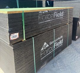 19/32 in. x 4 ft. x 8 ft. Actual 0.578 in. x 47.75 in. x 94.75 in. Oriented Strand Board Forcefield
