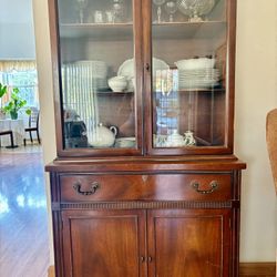 Vintage Wood China Cabinet / Hutch