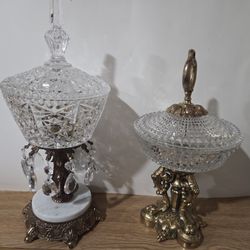 Pair of Crystal/Glass candy dishes.