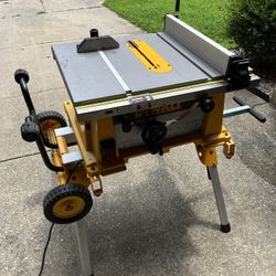 DeWalt 744 10” Table Saw with Folding Rolling Stand