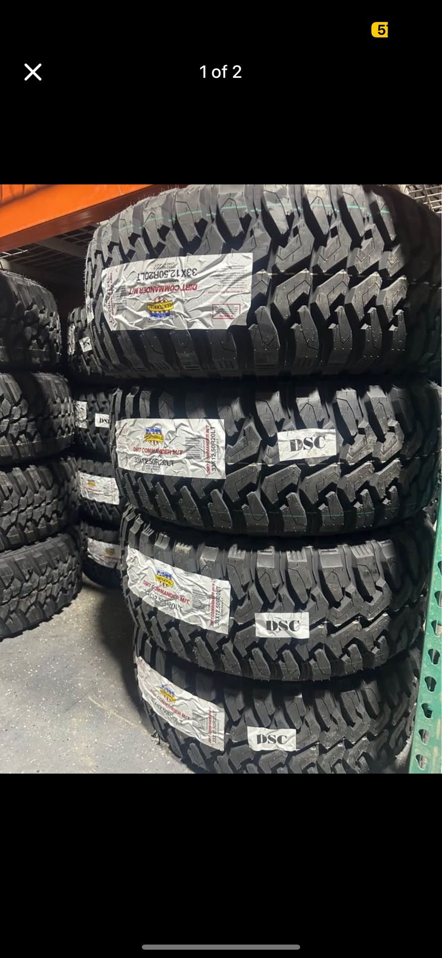 33x12.50R20LT Cenetennial Dirt Commander M/T 12ply Tires
