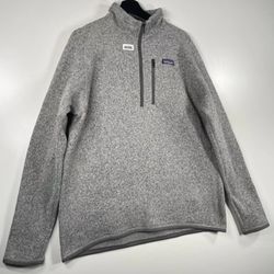Patagonia Better Sweater Mens 1/4 Zip Outdoor Pockets Fleece Jacket Gray Large