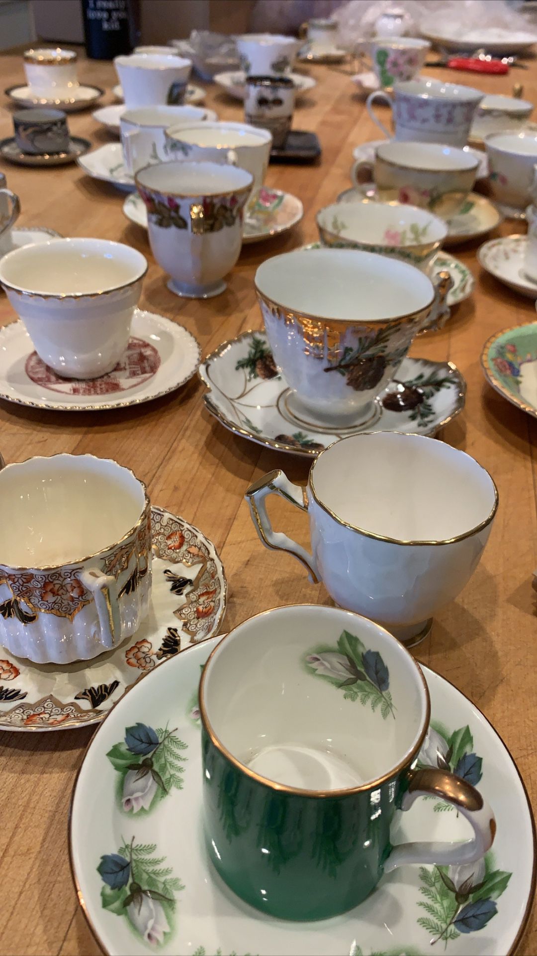 Antique China Teacups and Saucers