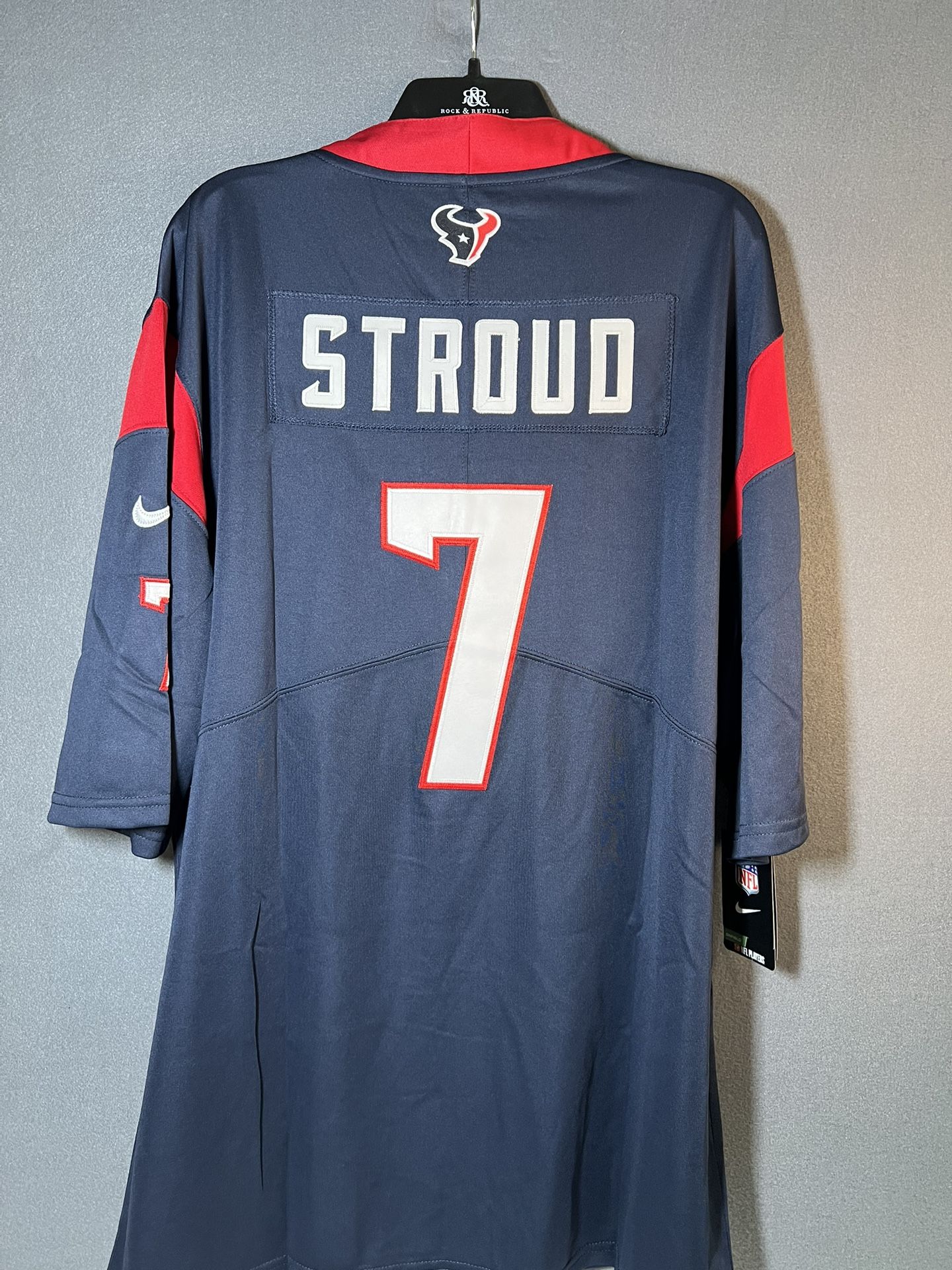 Nike Houston Texans NFL CJ Stroud #7 Jersey H-Town Navy Blue Size L Mens