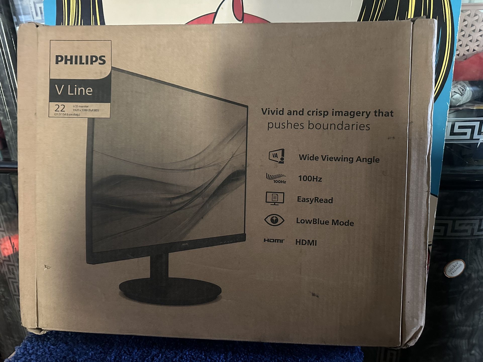 Brand New 22” Philips V Line Monitor For Gaming Or Work