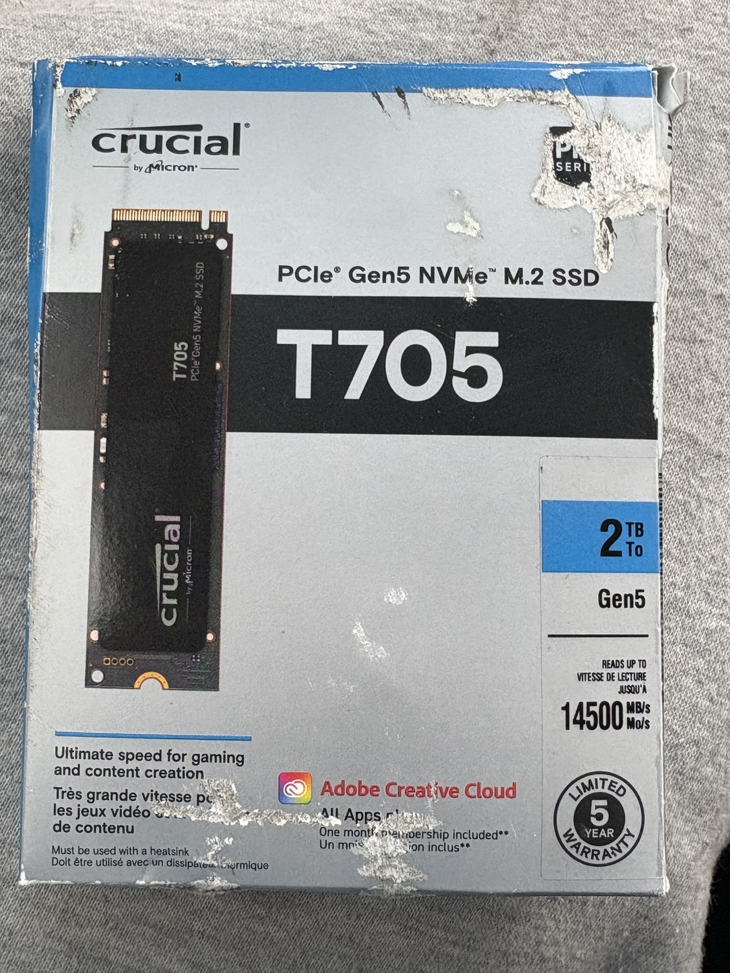 Crucial Pcle Gen5 Nvme M.2 SSD