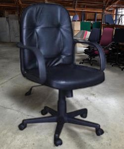 Classic Tufted Black Leather Office Task Chairs – Floor Model – From $100 📦 Florida