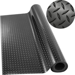 4' x 10' Feet Non-Slip Garage Floor Mat, 1-Piece Durable Rubber Flooring Roll, Cuttable Floor Protector Mat for Parking Lots, Gym, Warehouse, Basement