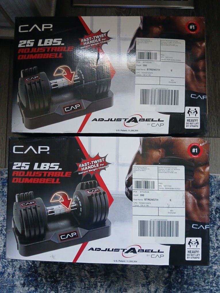Pair 25lb Adjustable Weights (Cap)