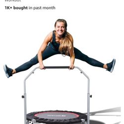 New BCAN 40" Foldable Mini Trampoline Max Load
330lbs/440lbs, Fitness Rebounder with Adjustable Foam
Handle, Exercise Trampoline for Adults 
