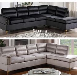 Velvet Sectional ⭐️ Black Or Silver