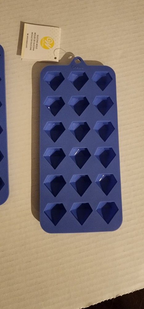 (2) Diamond Shaped Wilton Silicone Molds