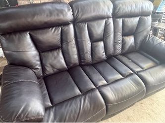 Black Leather Reclining Sofa