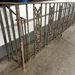 Vintage Antique Wrought Iron Railing Panel