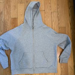 350 GSM 'Heather Grey' Zip-Up Hoodie SIZE S