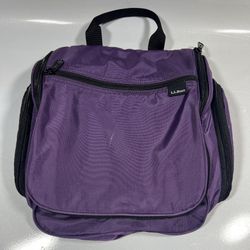 L. L. Bean Zippered Cosmetic Toiletry Travel Bag Purple