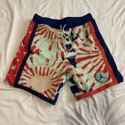 Men's Jordan Graphic Shorts - Red and Blue (M)