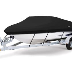 MSC Heavy Duty Oxford Ployester Made Trailerable Boat Cover,Fits V-Hull,Tri-Hull, Runabout Boat Cover (Model F - Length19'-20' Beam Width: up to 96", 