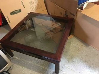 Antique Asian Glass Coffee Table - $250
