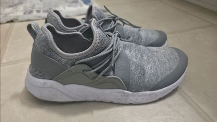 Gray Knit Low-Top Sneakers