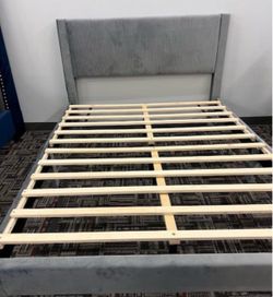 Gray queen size bed frame