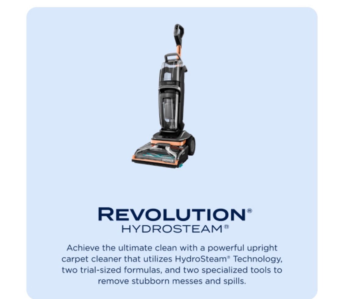 bissell revolution hydrosteam pet vacuum