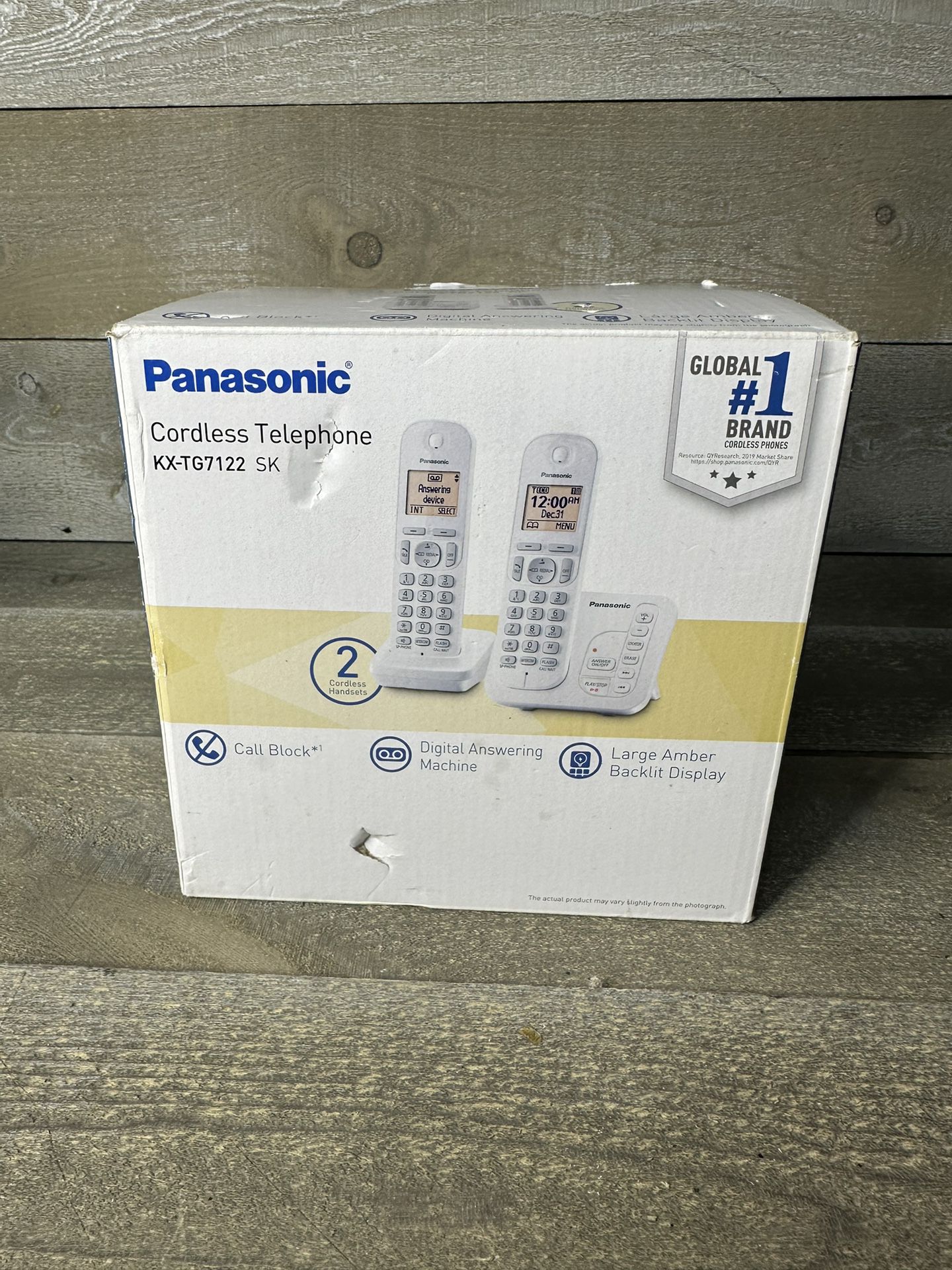 Panasonic KX-TG7122 SK White Cordless Telephone Set With Bases New Open Box