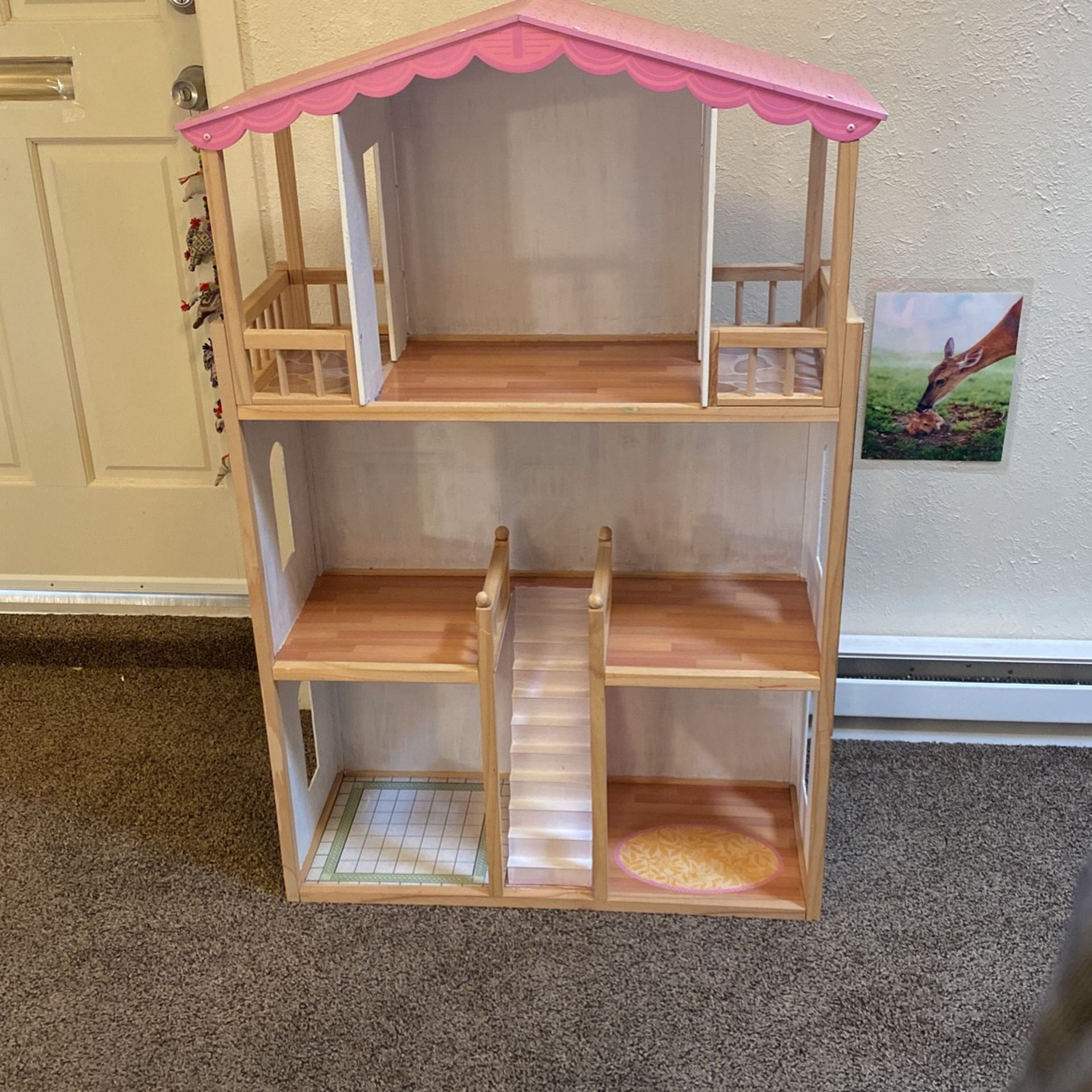 3 Story Large Kids Childrens Dollhouse Toy