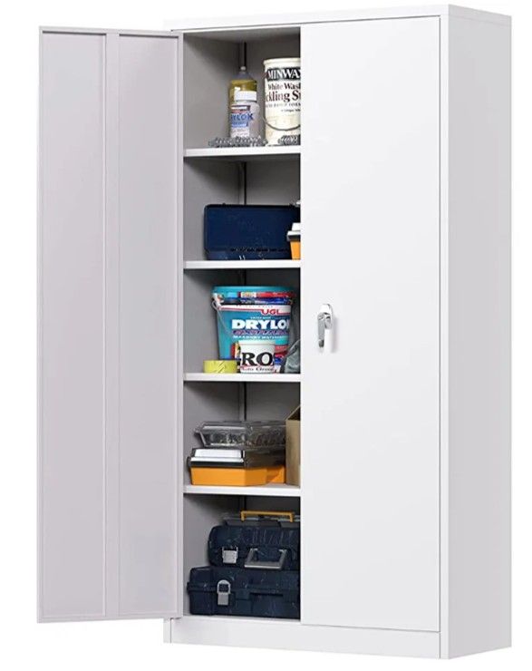 6FT DOUBLE DOOR STORAGE FILE CABINET MULTI-SHELVE HEAVY DUTY *