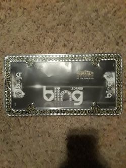 Leopard license plate frame bling