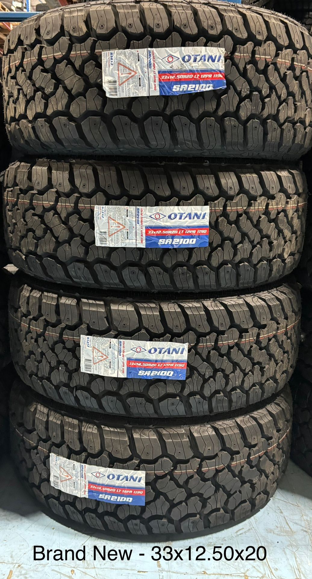 (4) - 33x12.50x20 Otani SA2100 All Terrain Tires