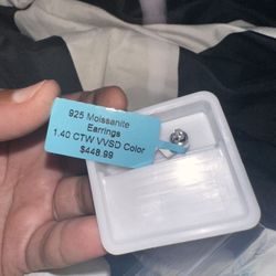 1.40 CT Moissanite Sterling Silver Earrings