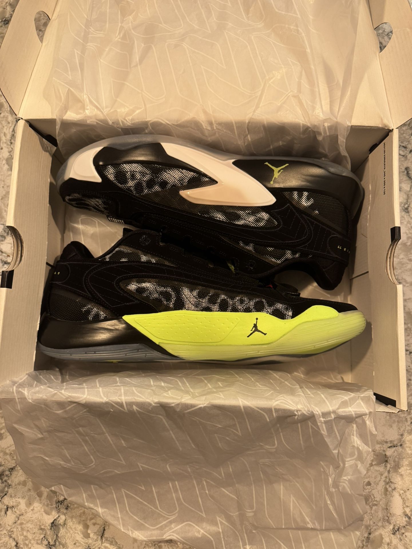 Jordan Luka 2 Basketball Shoes – Black/White/Volt – Size 12.5