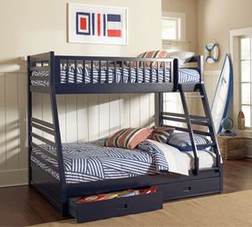 Twin Over Full Bunk Bed w/ Storage Drawers