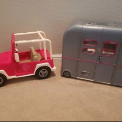 Our Generation/American Girl Doll Camper And Jeep 