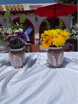 Mexican vase with flowers