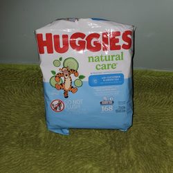 168 Wipes Huggies Natural Care With Cucumber And Green Tea 
