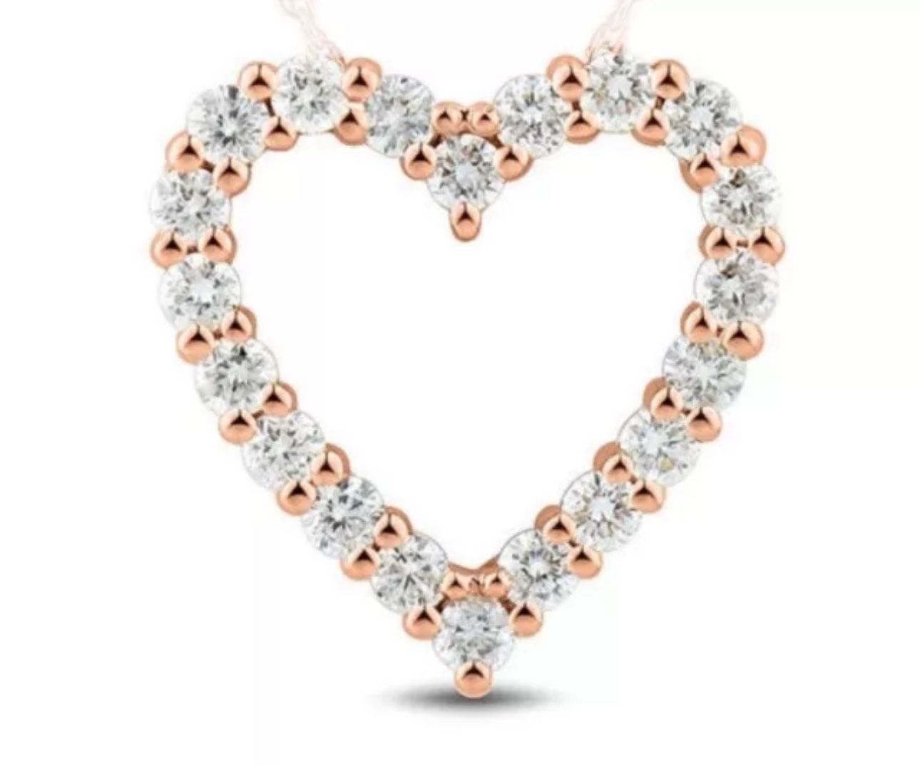 Helzberg Diamond Open Heart Pendant in 10K Rose Gold (1/2 ct. tw.)